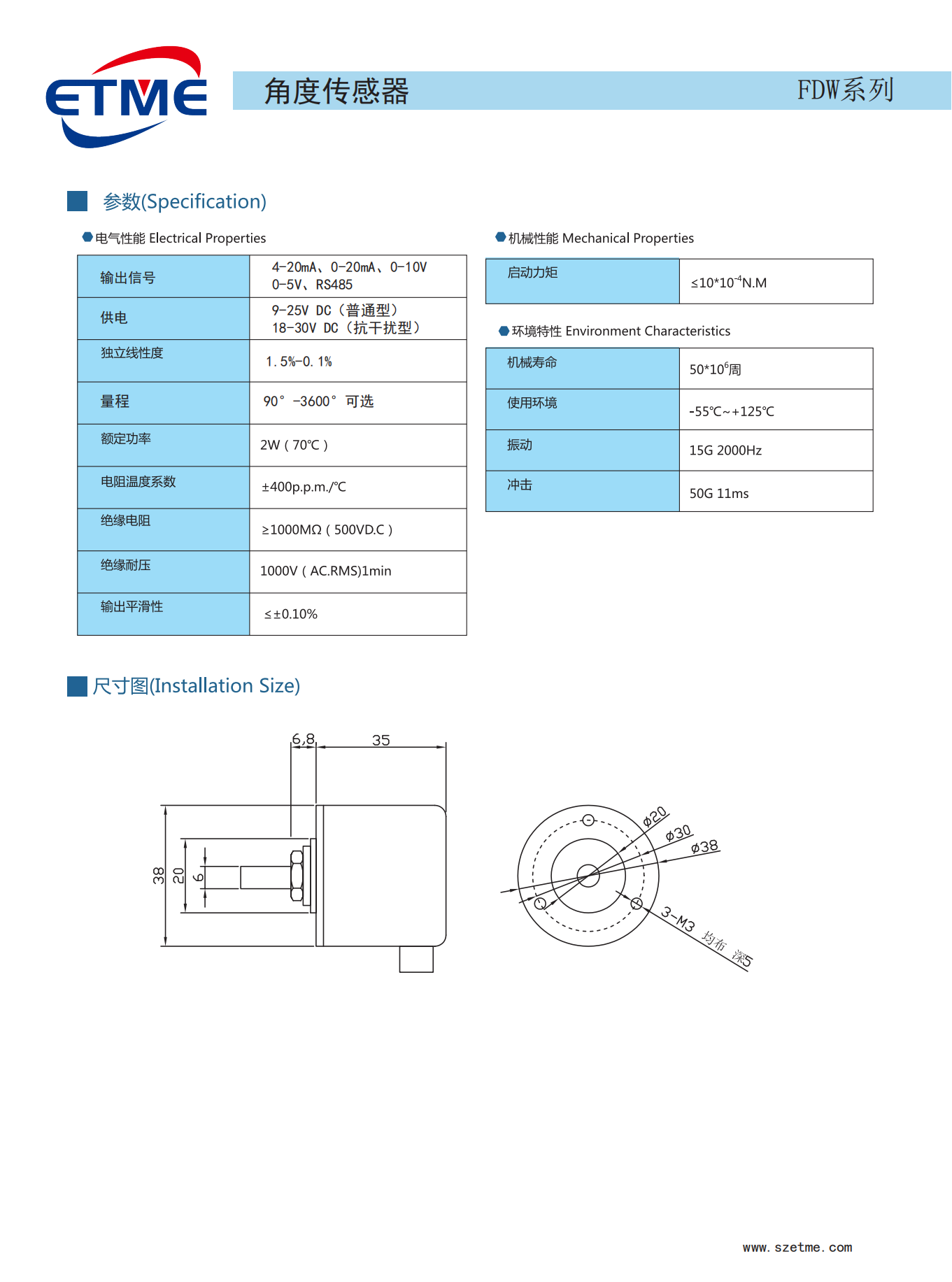 FDW角度位移傳感器